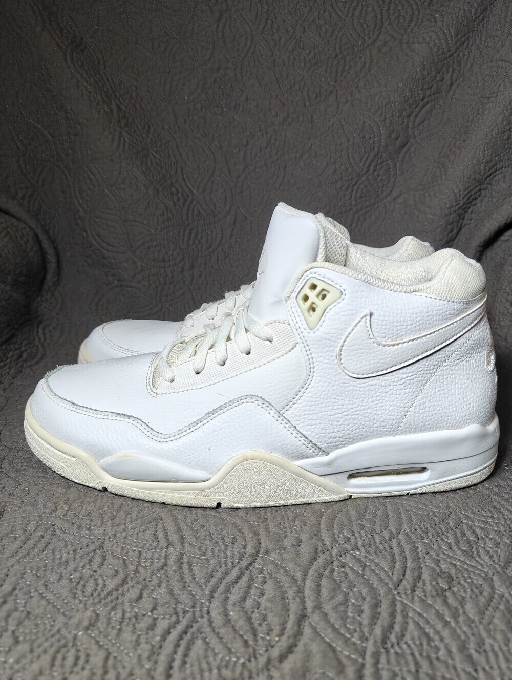 New Nike Flight Legacy Triple White Mens Athletic Basketball Men's Shoes Size 12